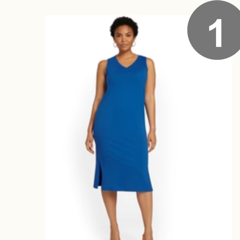 New York and Company Royal Blue Sleeveless Midi Dress